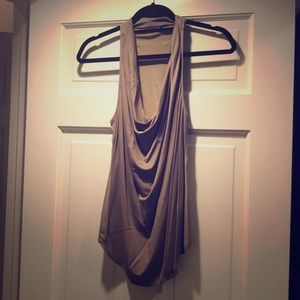 Trina Turk Cowl Neck Olive Racerback Tank Small